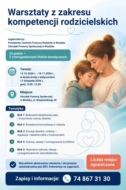 Warsztaty z zakresu kompetencji rodzicielskich
